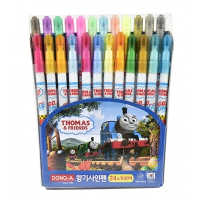 동아연필 토마스기차 24색 싸인펜